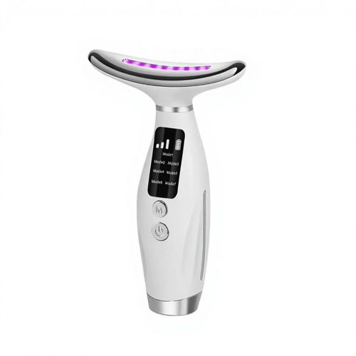 Appareil de Massage Cou & Visage Chauffage, Vibrations et Luminothérapie LED Rechargeable