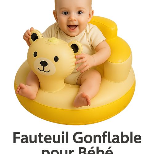 Fauteuil Gonflable Bébé – Design Ourson Jaune