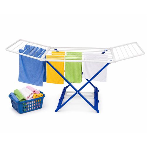 Séchoir à linge pliable grande capacité avec ailes latérales