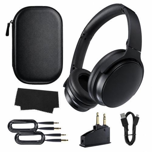 Casque Bluetooth Premium avec un étui de transport rigide - noir