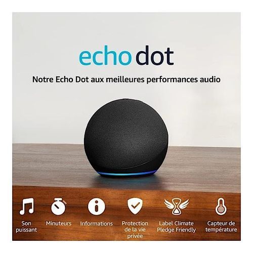 Amazon Dot 5e génération Bluetooth et Wi-Fi – Noir