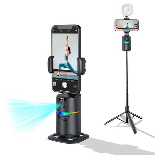 Trépied Téléphone & Support Portable avec Double Ring Light LED – trepied avec Lumière pour filmer vidéos, TikTok et Direct – Anneau Lumineux 360°