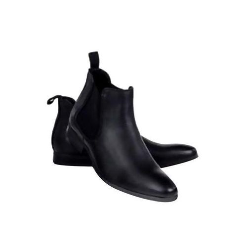 boot homme en cuir-noir