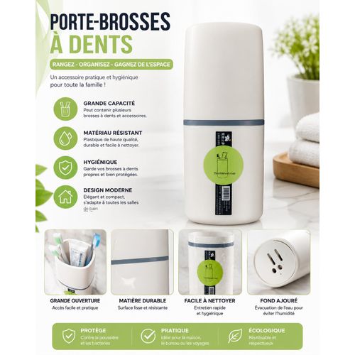 Porte-brosses à dents de voyage avec fond ajouré