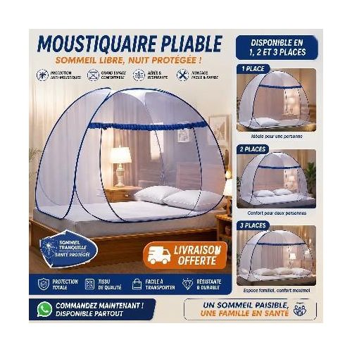 Moustiquaire Pliable Moderne Tente BLANC 2PLACE
