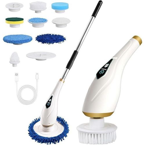 Brosse de nettoyage électrique sans fil multifonction avec manche télescopique