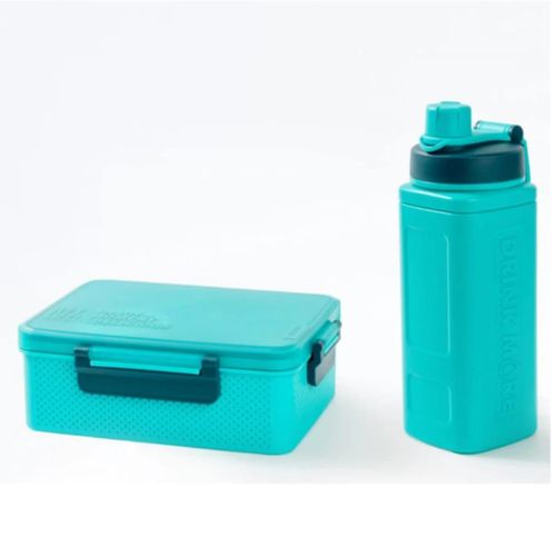 Set de Déjeuner Scolaire/Bureau - Lunch Box Hermétique avec Gourde Assortie - bleu