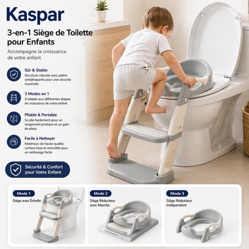 Siège de toilette pour bébé 3 en 1 à hauteur réglable, design antidérapant, coussin doux, durable pour la maison et le voyage
