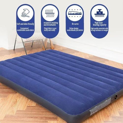 Lit Gonflable Intex 64759 en Velours Côtelé – Matelas Floqué Double pour un Confort 2place