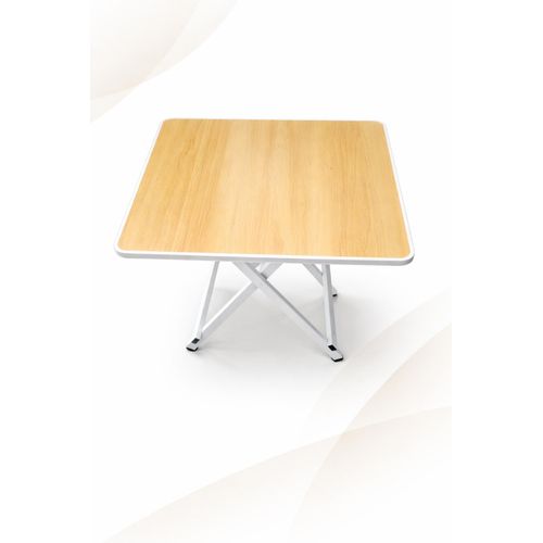 Table Pliante En Acier Et Bois 60X60 Cm