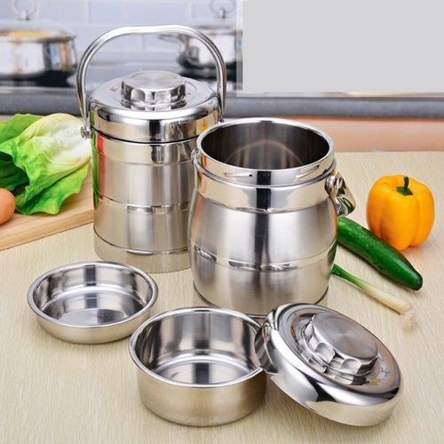 Lunch Box Rangement De Nourriture Isotherme 4 L - Argent
