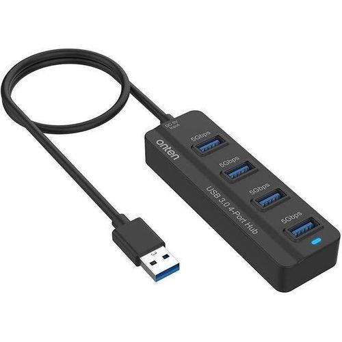 Onten Multiport USB 3.0 Hub 4 Ports Très Rapide – Noir
