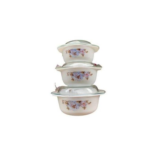 Agréable Lot De 3 Soupières En Porcelaine Avec Couvercle Vitré
