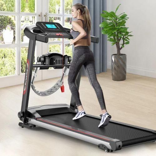 Tapis de course pliable électrique avec ceinture.