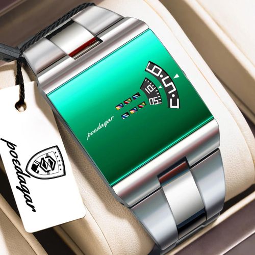 Montre Homme Premium – Bracelet Acier Argenté – Cadran Doré Élégant
