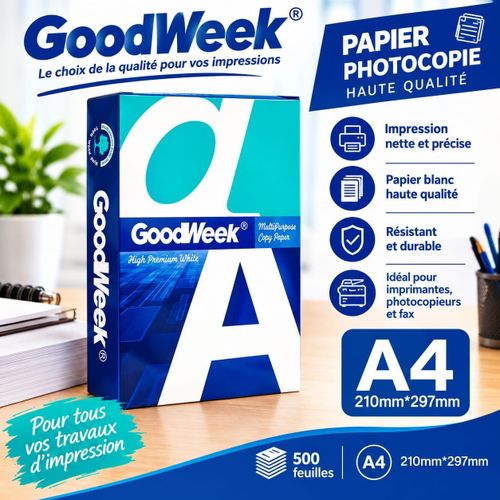 GoodWeek Rame De Papier Photocopie A4 80g - 500 Feuilles - Blanc