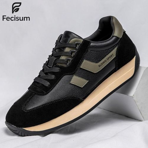 Chaussures décontractées à la mode pour hommes Fecisum 2025, sneakers de course - Noir