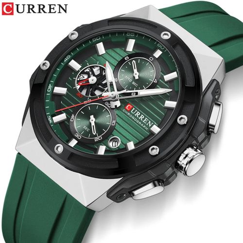 Montre Homme à Quartz, Affichage Analogique, Chronographe En Gomme Avec Calendrier - C8462