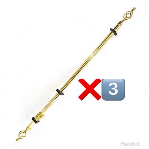 Lot De 3 Tringles à Rideaux Extensible 1m20 à 2m - Or