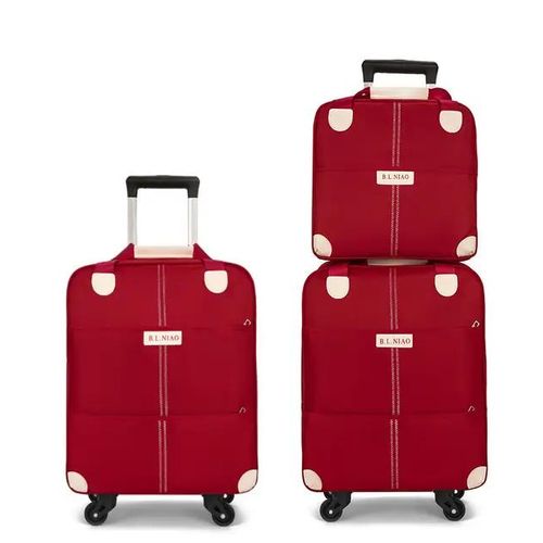2 pieces Magnifique valise de voyage tendance avec /sac de voyage 4 roues/rouge