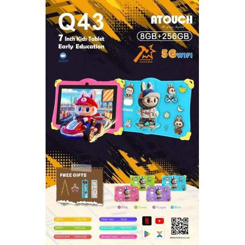 Tablette incassable pour enfants 256GB 8 Go de RAM pour fille
