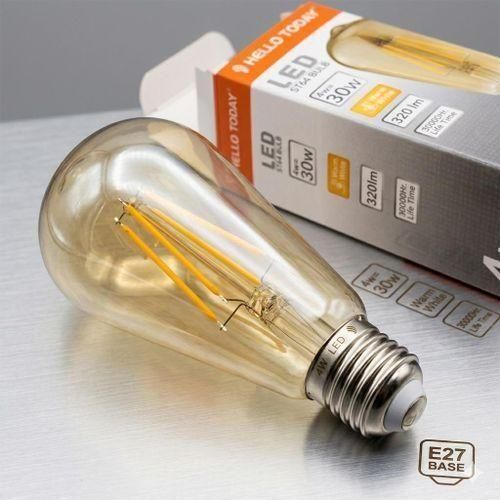 Ampoule LED Filament ST64 HELLO TODAY 4W – Ambiance Vintage & Chaleureuse (Warm White) – Culot E27