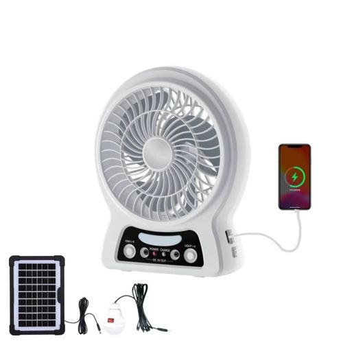 Ventilateur Solaire Portable avec Lampe LED et Power Bank – Autonomie Totale