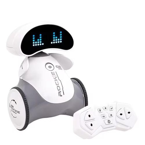 Robot Programmable Interactif RC pour Enfants, Mini Robot Électrique Télécommandé avec Musique, Danse, Lumière et Compagnon Intelligent