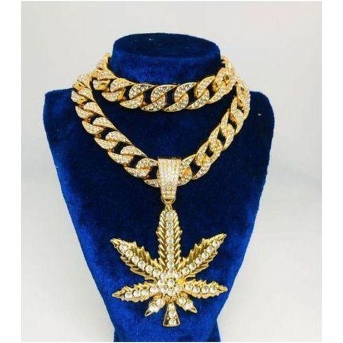 Chic Chaîne Bijoux Colliers Cubaine Strass Or Chaîne Luxueuse Bling ROND