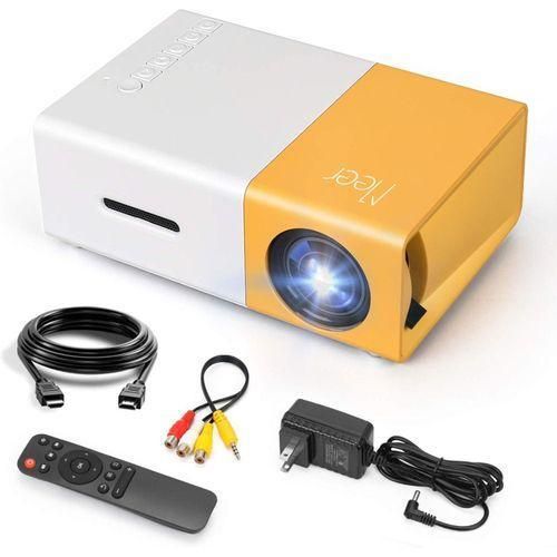 NEW Mini projecteur, projecteur vidéo LCD LED couleur portable Pico films TV, jeux de société, divertissements en plein air avec interfaces HDMI, USB et AV et télécommande