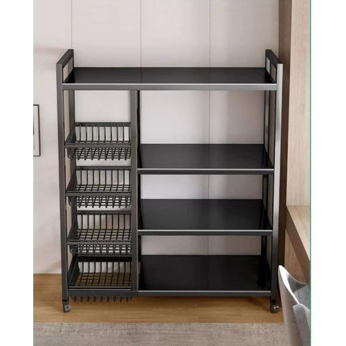 Etagère de Cuisine 1,35m- Support de Rangement Métallique de Cuisine en acier inoxydable- Étagères et Supports de Rangement pour Cuisine