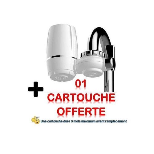 Filtre A Eau Purificateur De Robinet - (Blanc) + 01 Cartouche De Rechange Offerte (BLANC )