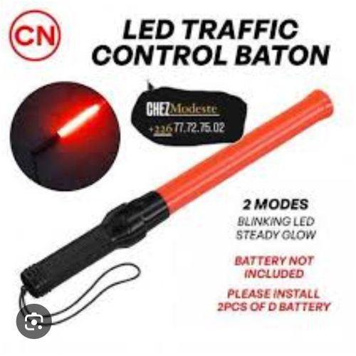Bâton de Contrôle de Trafic LED avec 2 Modes - Lumière Clignotante et Fixe