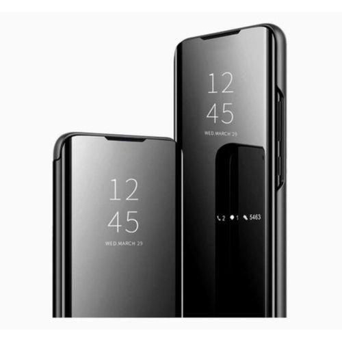 Etui à Rabat Vitré effet miror Compatible Pour Redmi note 10 - Noir