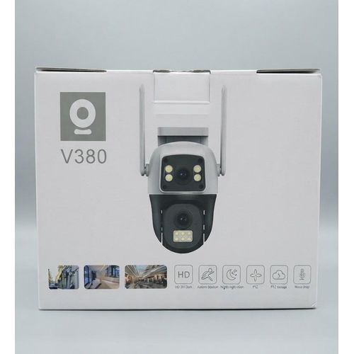 Caméra De Surveillance Extérieure Wi-Fi V380 Pro - Double Objectif PTZ 360°