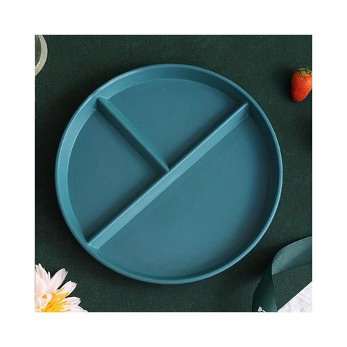 Assiettes profondes pour dîner, design divisé pour les mangeurs difficiles, assiettes à compartiments, assiettes de contrôle des portions en plastique léger et réutilisable