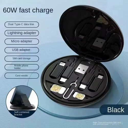 Kit 8-en-1 de Charge & Connexion – 60W Fast Charge (Couleur : Noir)