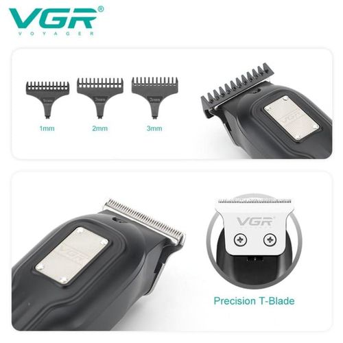 Tondeuse à Cheveux Professionnelle V-918 Avec Lame En T De Précision - écran LED Et Autonomie De 100 Minutes - Noire