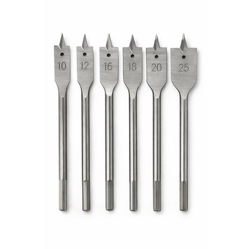 Jeu de mèches, forêts plates à bois – 6 pièces (10 à 25 mm)