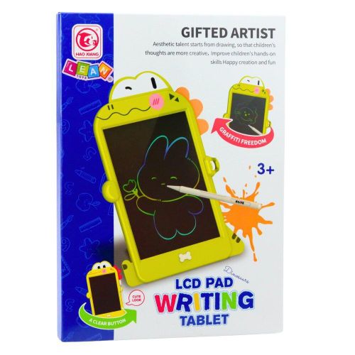 Tablette-Bloc-notes effaçable à écran LCD couleur Dinosauris (vert)