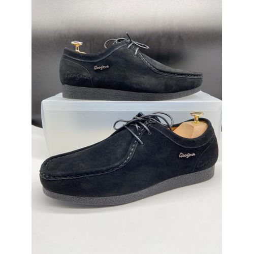 Chaussures Homme en Cuir Daim avec Lacets NOIR – Style Élégant et Confort Durable