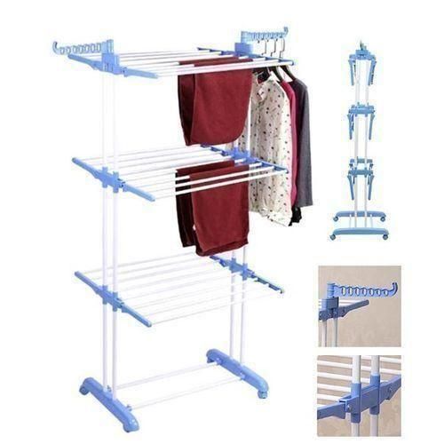 Séchoir A Linge Inox Etendoir Robuste Ailes Pliables 3 Niveaux