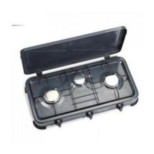 Cuisinière De Table 3 Feux Avec Couvercle En Inox