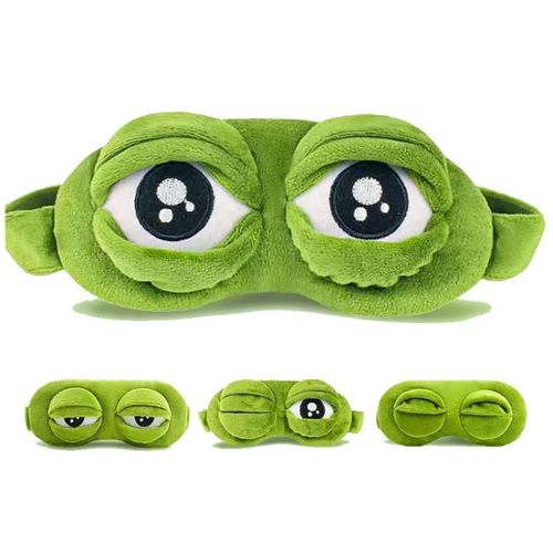 Masque de sommeil 3D en forme de grenouille triste, protection naturelle pour les yeux, Patch oculaire doux et Portable, bandeau de voyage