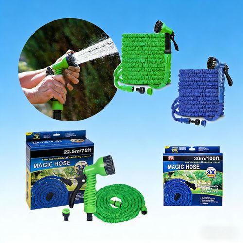 Tuyau d'arrosage de jardin en plastique renforcé extensible avec fonction de pulvérisation 7 fonctions 7,5 m de longueur