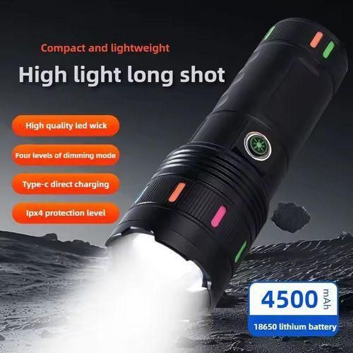 Lampe Torche LED Ultra Puissante FC-881 - Rechargeable USB - Fonction Power Bank - Alliage d'Aluminium