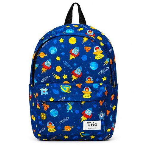 Sac à dos scolaire motif espace – Bleu