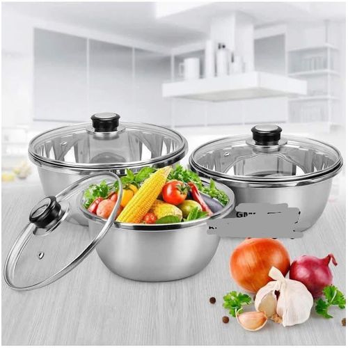 Lot De 3 Soupière En Acier Grand