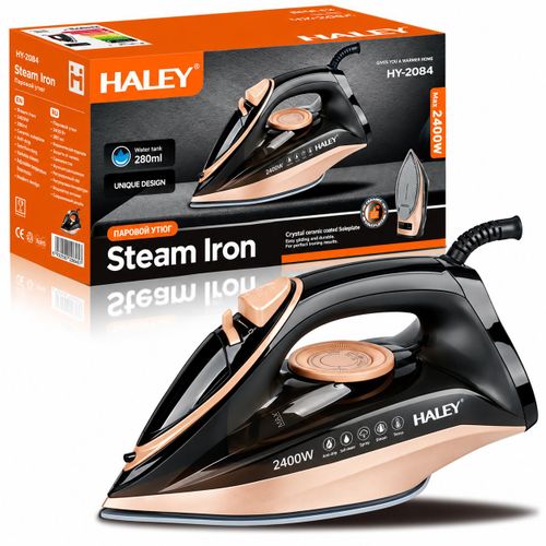 Fer à Repasser à Vapeur 2400 W avec Semelle Crystal Ceramic, Réservoir d’Eau 280 ml, Jet de Vapeur, Spray et Fonction Anti-Goutte