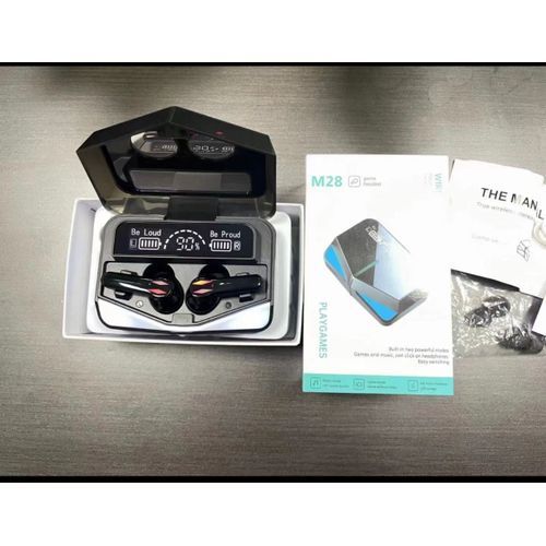 Oreillette Bluetooth + Boitier Power Banks Puissant-Noir